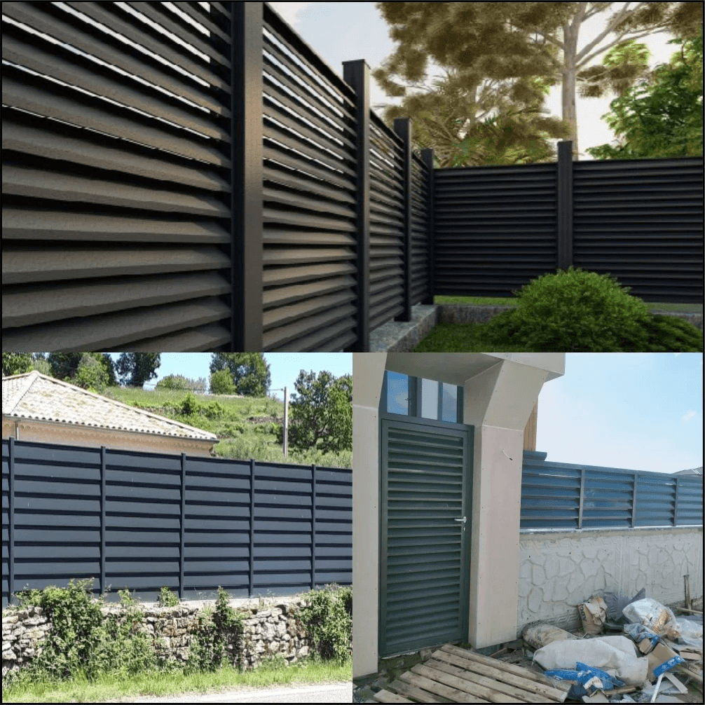 Aluminum louver fence color options