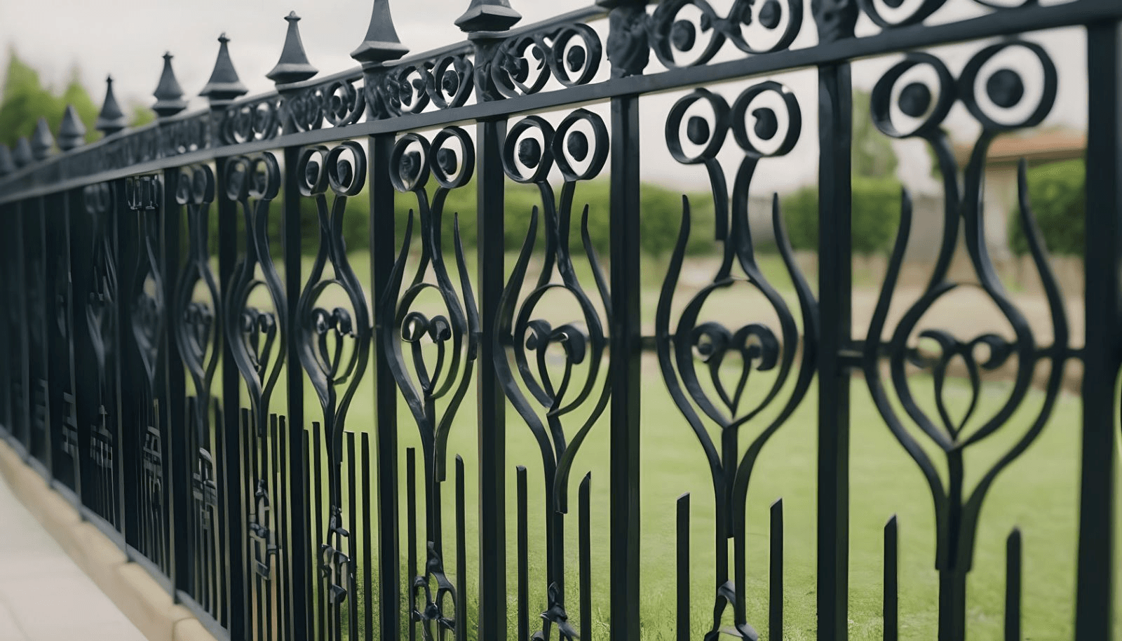 Art nouveau wrought iron fence