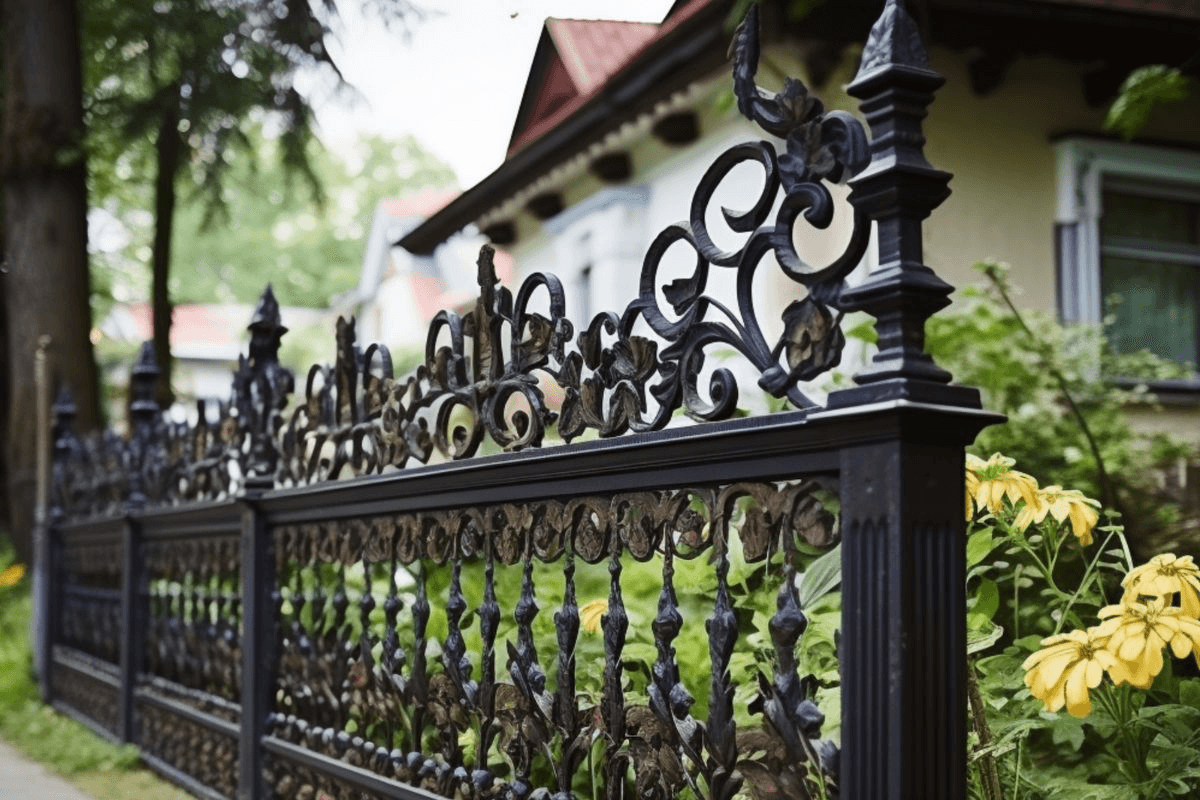 Wrought iron garden fence