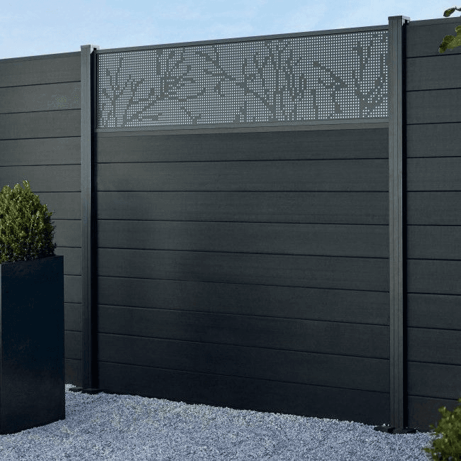 WPC fence with decorative insert