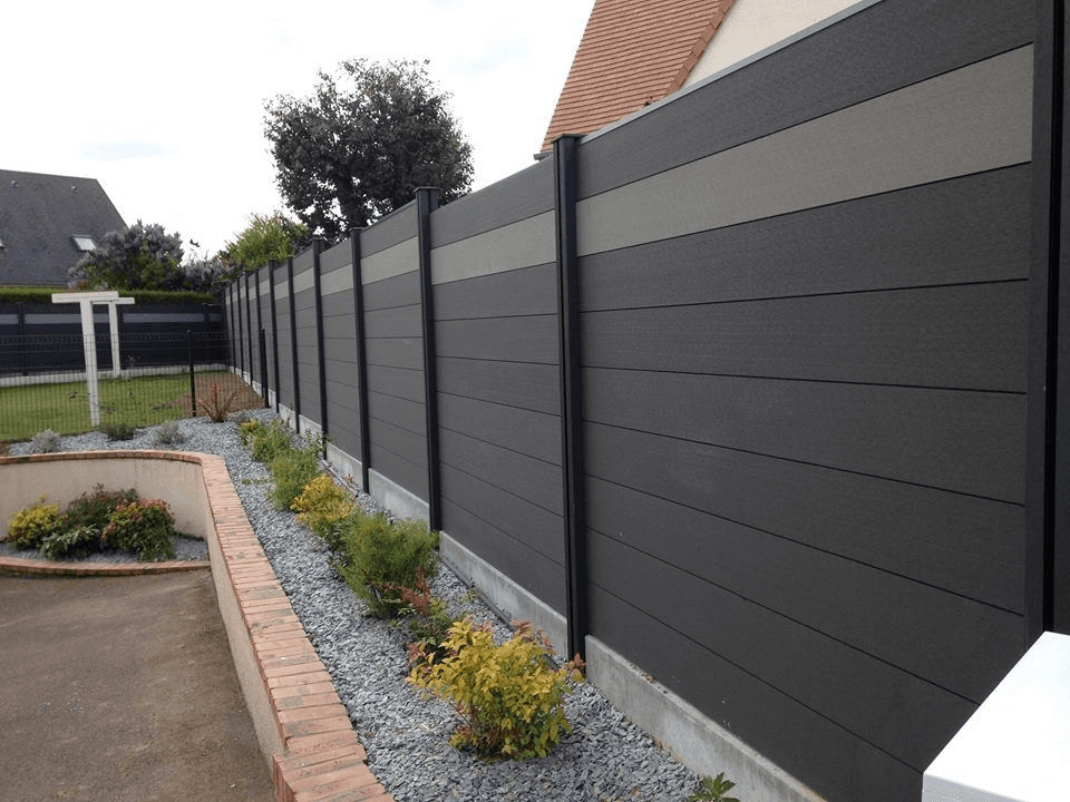 WPC fence two-tone striped