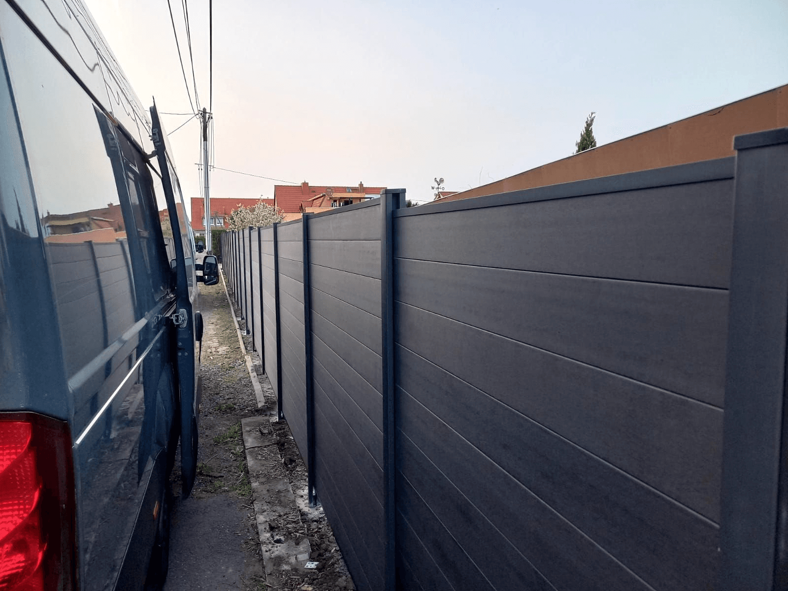 WPC privacy fence dark